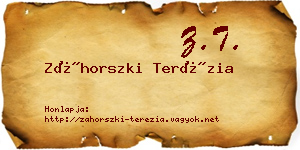 Záhorszki Terézia névjegykártya