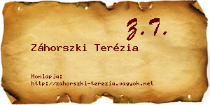 Záhorszki Terézia névjegykártya