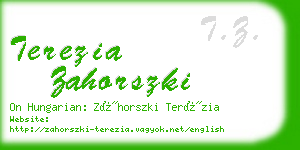 terezia zahorszki business card